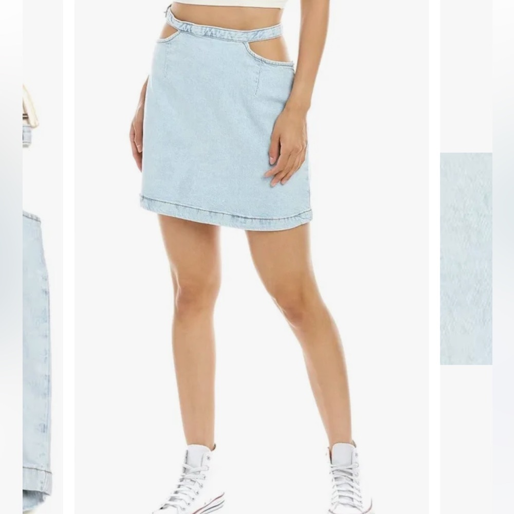 WeWoreWhat cutout mini denim skirt